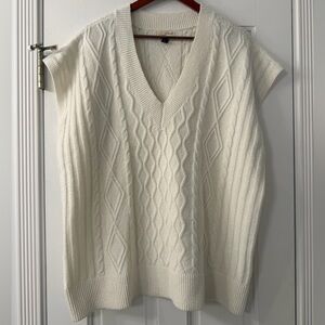 Universal Thread V-Neck Cable Knit Sweater - Cream